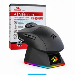 REDRAGON - Mouse K1NG M999 ULTRA BLACK con Base de Carga