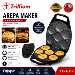 GENERICO - Maquina de Arepa Tosty Arepa Maker Trillium Roca Volcanica TX-A319