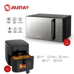 MIRAY - Horno Microonda de 25 Litros + Freidora de Aire 4.2 Litros