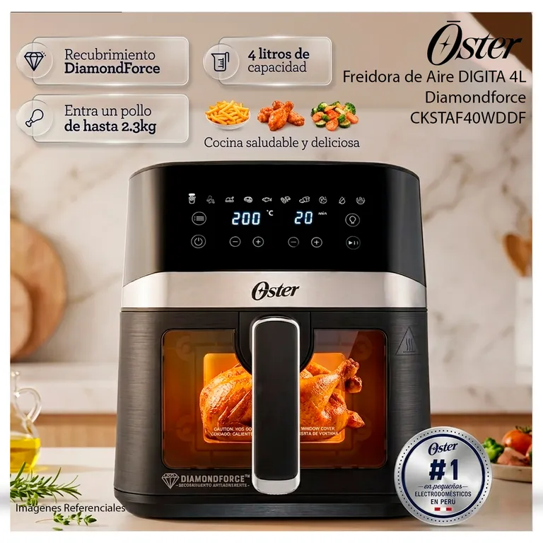 Freidora de Aire 4L DIGITAL DIAMONDFORCE CKSTAF40WDDF - Modelo Nuevo