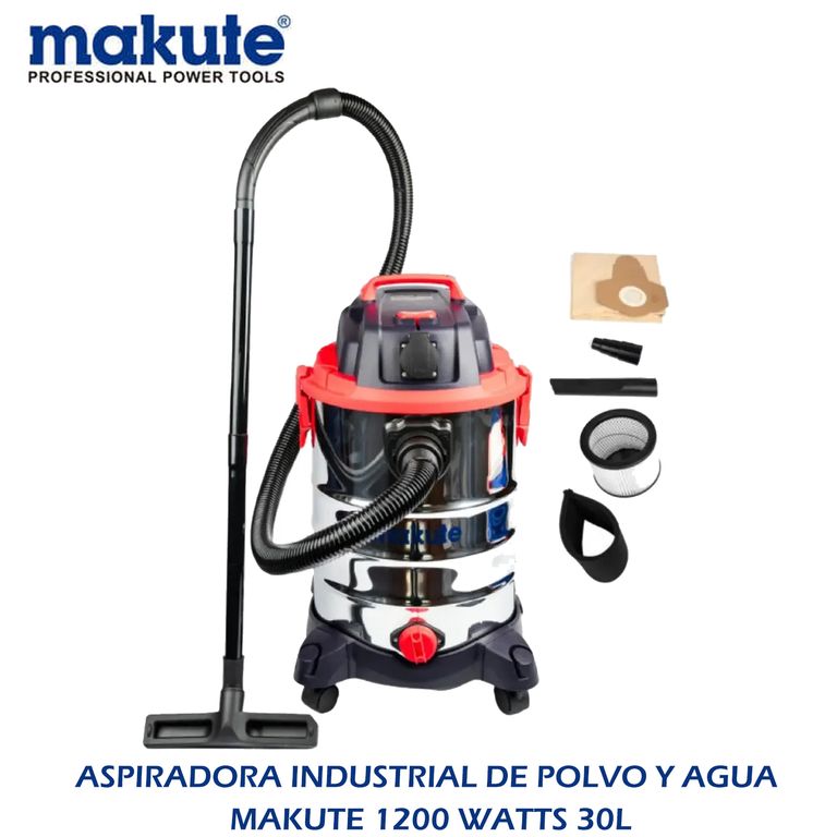 ASPIRADORA INDUSTRIAL DE POLVO Y AGUA 1200 WATTS 30L