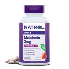 NATROL - Melatonina 3 MG - 150 Tabletas Strawberry