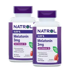 NATROL - PACK X 02 - Melatonina 3 MG - 150 Tabletas Strawberry