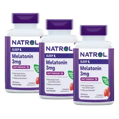 NATROL - PACK X 03 - Melatonina 3 MG - 150 Tabletas Strawberry