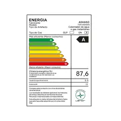 AGHASO - Terma a Gas Natural 5.5 Litros Paso Continuo