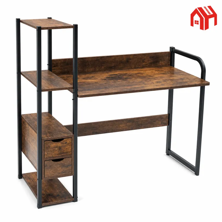 Mesa Con Patas, Con Cajón, De Madera, Para Almacenamiento.