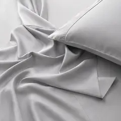 CLAUDIA RIVA HOME - Sábanas de Bambú Gris Plata 300 Hilos Premium