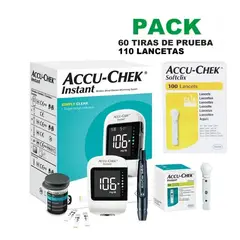 ACCU CHEK - TRIO ACCUCHEK INSTANT MEDIDOR DE GLUCOSA, 60 TIRAS Y 110 LANCETAS