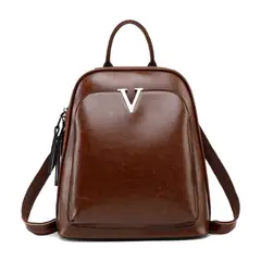 GENERICO - Mochila Cartera de Cuero PU Vintage para Mujer 2 en 1 con Asa Superior