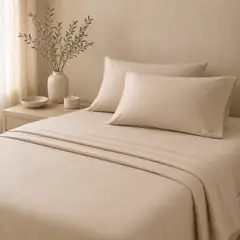CLAUDIA RIVA HOME - Sábanas de Bambú Beige 300 Hilos Premium