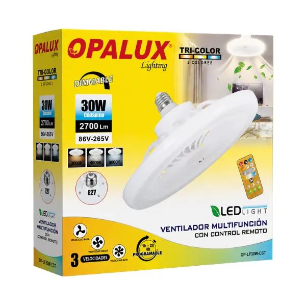 Foco Ventilador de Techo 30W 2700LM OP-LF30W-CCT