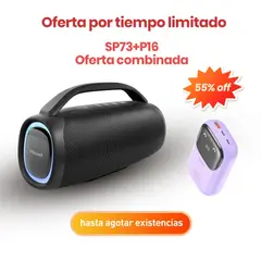 MICCELL - Parlante Bluetooth Portátil 80W Waterproof con Luces LED Micrófono y Sonido Potente