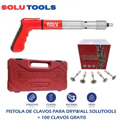 GENERICO - PISTOLA DE CLAVOS PARA DRYWALL SOLUTOOLS + 100 CLAVOS GRATIS
