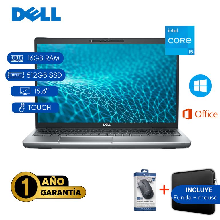 LAPTOP REACONDICIONADA 5531 CORE I5 12VA/ 16GB RAM/ 512GB SSD/ TOUCH