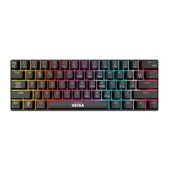 SEISA - Teclado Gamer Mecánico Retroiluminado - Conector Tipo-C - DN-K61-TC