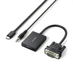 UGREEN - Adaptador VGA a HDMI CM513 Full HD 1080p 60Hz con Audio USB-C