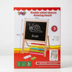 GENERICO - Pizarra Infantil Doble Cara con Caballete y Ábaco de Madera