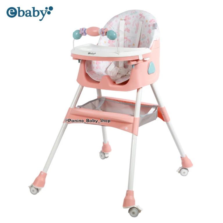 Silla de Comer Plegable con Porta Celular -LULU- Rosa Pastel