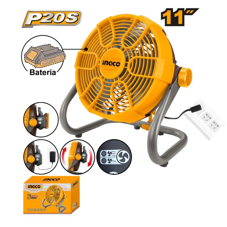 VENTILADOR INALÁMBRICO E ELÉCTRICO 11 20V Y 220V CFALI2002