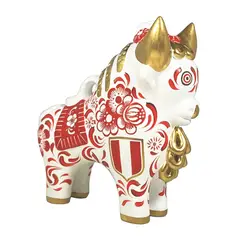 PISKA - Torito de Pucará Blanquirrojo - 20 cm - Arriba Perú