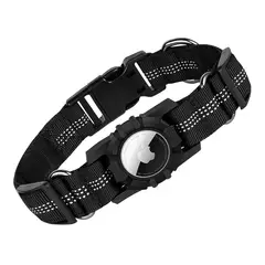 GENERICO - Collar De Perro Reflectivo Con Soporte Para Airtag COLOR NEGRO TALLA M