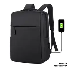 GENERICO - MOCHILA PORTA LAPTOP MINIMALISTA - NEGRO