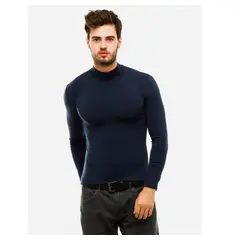 GENERICO - Polo Camiseta Calentador cafarena cuello alto Hombre blanco azul gris marrón