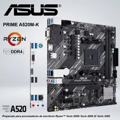 ASUS - PLACA AMD RYZEN PRIME A520M-K DDR4