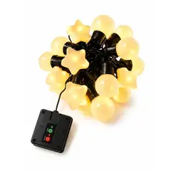 INSPIRA MARKET - Guirnalda Luces LED 20 Focos Estrella y Esfera 5 m Luz Cálida con 8 Modos para Interior y Exterior