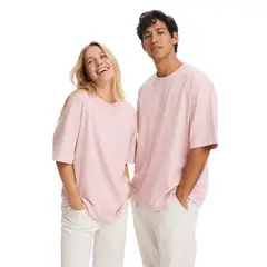GENERICO - Polo Oversize Basico Manga Corta color Rosado Claro