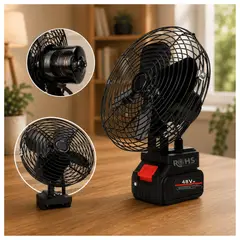 ROHS - Ventilador Recargable Portátil con Batería de Litio 48V