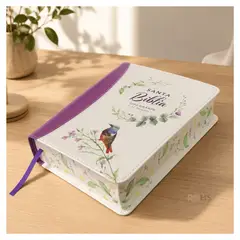 OEM - Biblia Reina-Valera 1960 Portátil Letra Grande Diseño Floral Lila Claro - 11 Puntos