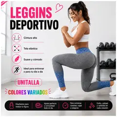 OEM - Licra Deportiva Para Mujer Push Up Celeste