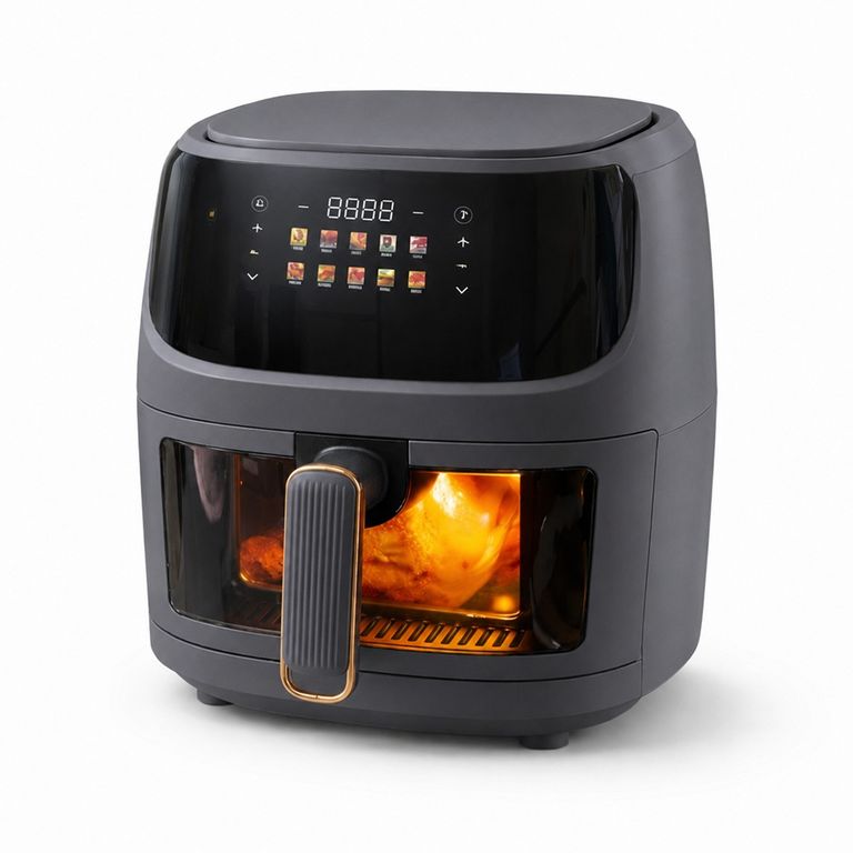 Freidora De Aire 8L Digital Touch 1400W Con Ventana Y Luz