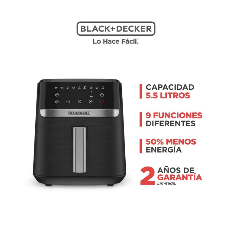 Freidora de Aire BLACK+DECKER Purifry doble cesta 9L AFBD62-1BDCL