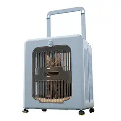 GENERICO - MALETIN PLEGABLE CON RUEDAS PARA MASCOTAS AZUL