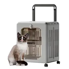 GENERICO - MALETIN PLEGABLE CON RUEDAS PARA MASCOTAS GRIS