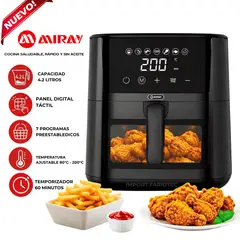 MIRAY - Freidora De Aire Digital OFM-113 4.2L Panel Digital