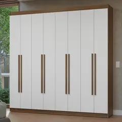 MADESA - Ropero Netuno 8 Puertas 4 Cajones - MarrónBlancoMarrón