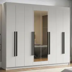 MADESA - Ropero Venus 8 Puertas 4 Cajones 2 Espejos - BlancoBlancoNegro