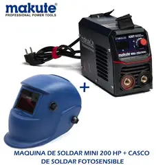 MAKUTE - MAQUINA DE SOLDAR MINI 200 HP + CASCO DE SOLDAR FOTOSENSIBLE