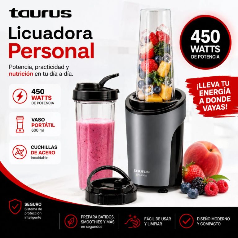 Mini Licuadora Portatil 450 Watts 600ml Shake Away