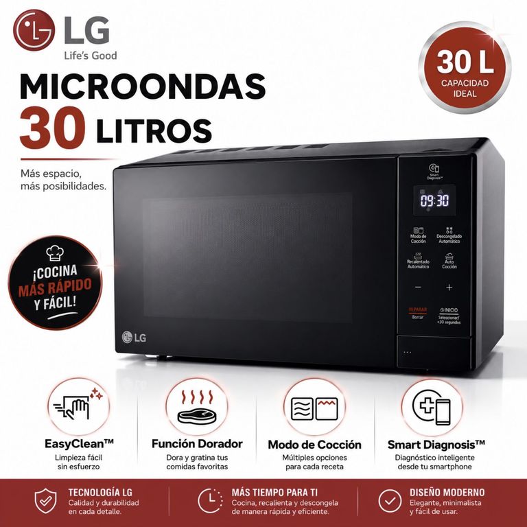 Horno Microondas MH7032JAS EasyClean 30L