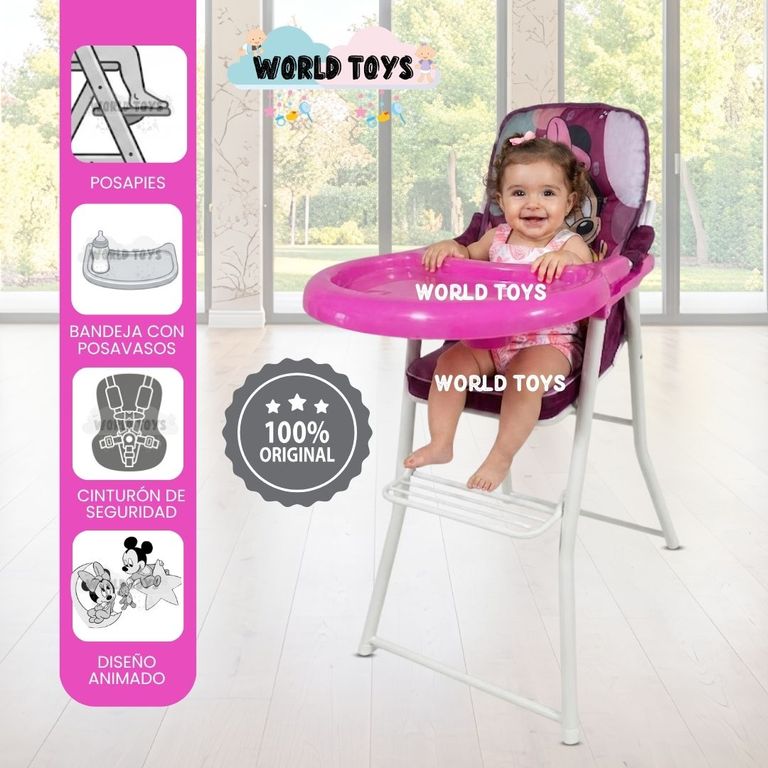 Silla de Comer Plegable «MOUSKA» con Diseño Ratón Pink