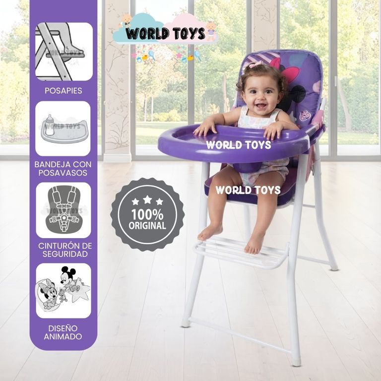 Silla de Comer Plegable «MOUSKA» con DIseño Ratón Purple