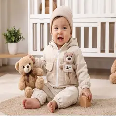 GENERICO - Conjunto de Ropa Infantil con Capucha y Diseño de Perrito para Niño 3 Piezas talla M