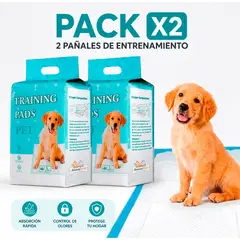 GENERICO - Pack x2 Pañales de Piso Absorbentes 60X60 - Training Pads Pet - talla L