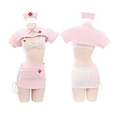 BUYPAL - Lencería Disfraz Enfermera Sexy – Set 5 Piezas Rosa Talla Única