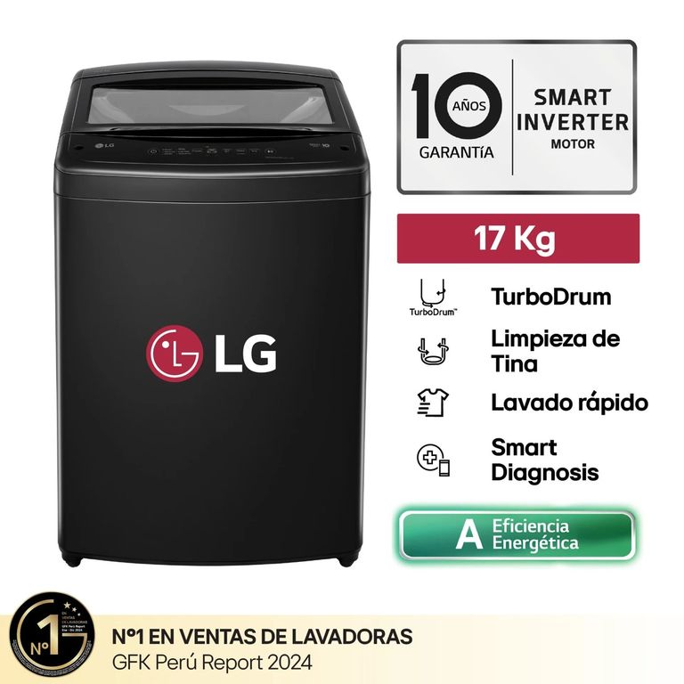 Lavadora 17KG TurboDrum WT17OBVTB Negro