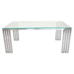 DECOR - Mesa de Centro Fiore - Decorum - Acero Inoxidable y Vidrio
